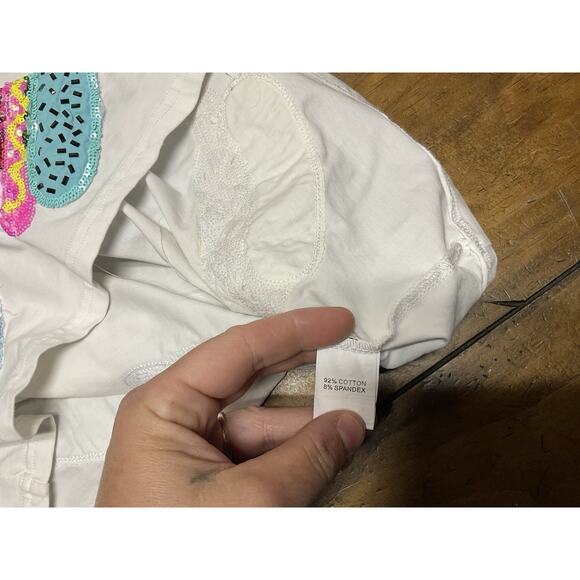 QUEEN OF SPARKLES White Hot Dog Print Blouse - Picture 8 of 11